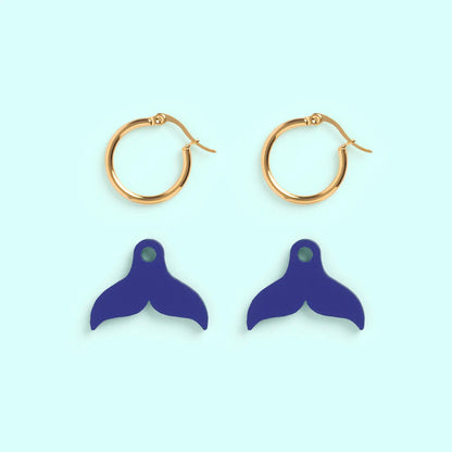 Pendientes Cola de Ballena - Aro de Acero Quirúrgico y Bañado en Oro de 18k - Nature Vibes_2