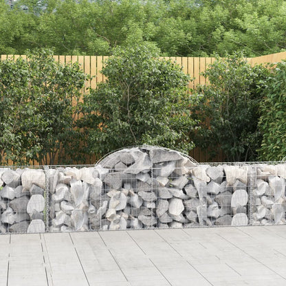 Cestas De Gaviones 18 Uds Forma De Arco Hierro 200x50x60/80 Cm_1