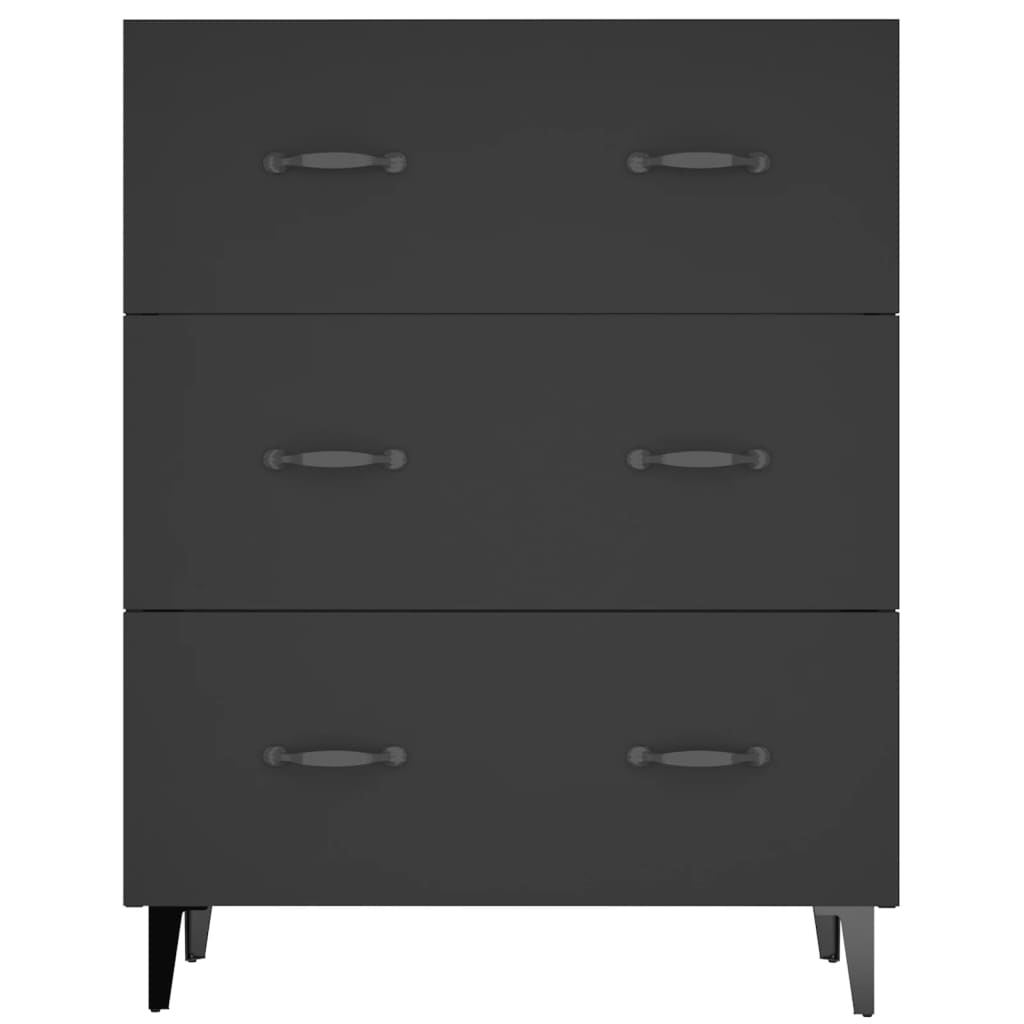 Aparador De Madera De Ingeniería Negro 69,5x34x90 Cm / Vetonek_2