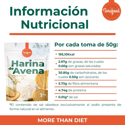 Harina De Avena Sabor Galleta Maria 1kg Torafood_4