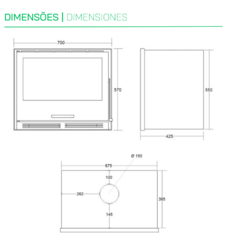 Insertables Con Ventilación Mekka Modelo Design 70 Eco_2