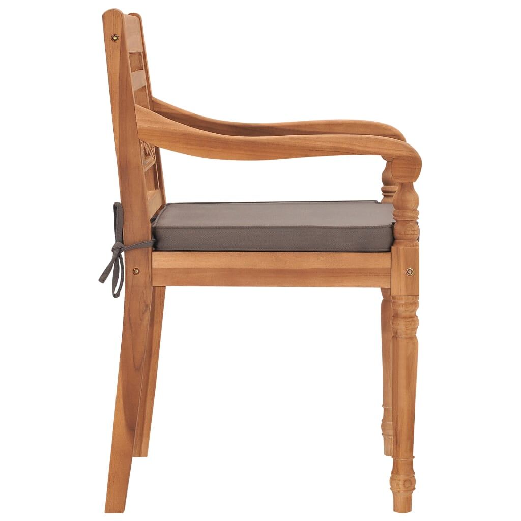 Vidaxl Sillas Batavia 2 Uds Madera Maciza Teca Con Cojines Gris Oscuro_3