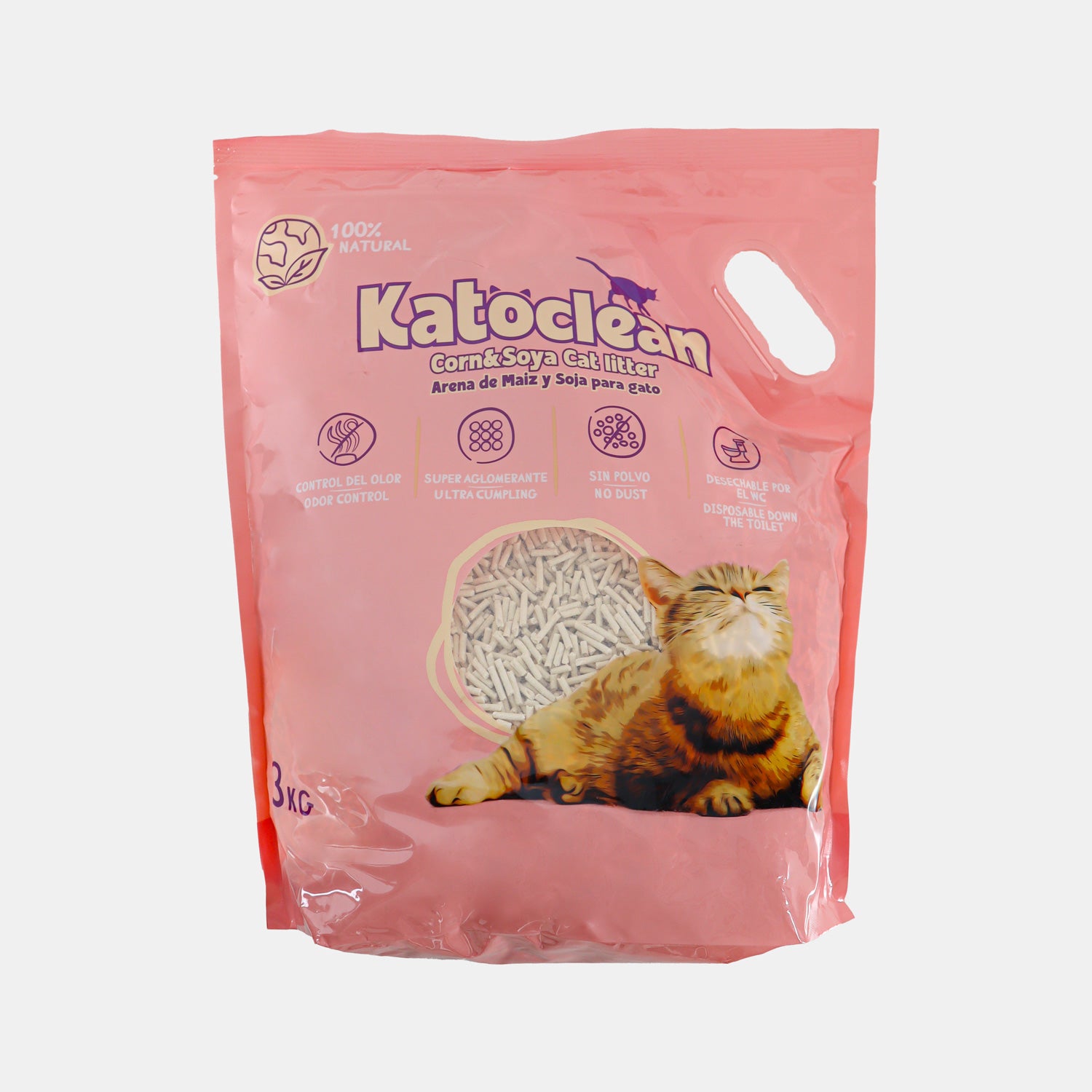 Sustrato En Pelet Para Gato Katoclean Biodegradable 40l_0