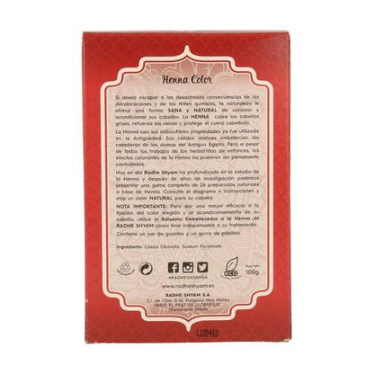 Pó de Henna Radhe Shyam Tintura Castanho Cobre 100g