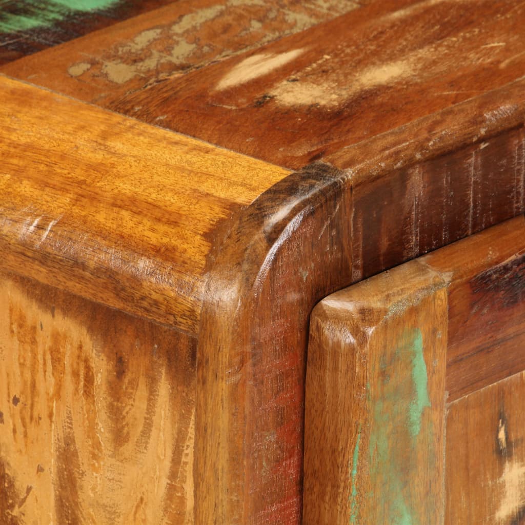 Mesita De Noche Madera Reciclada Maciza 50x30x50 Cm_3