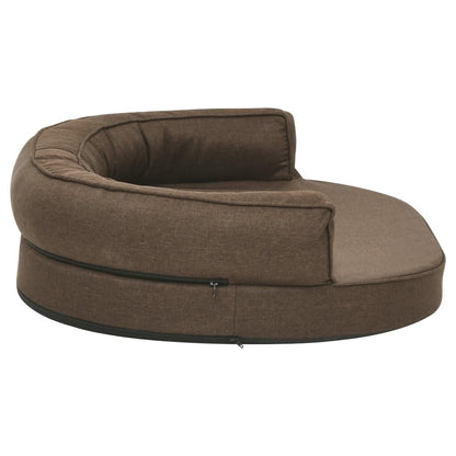 Vidaxl Colchón De Cama De Perro Ergonómico Aspecto Lino Marrón 75x53cm_3