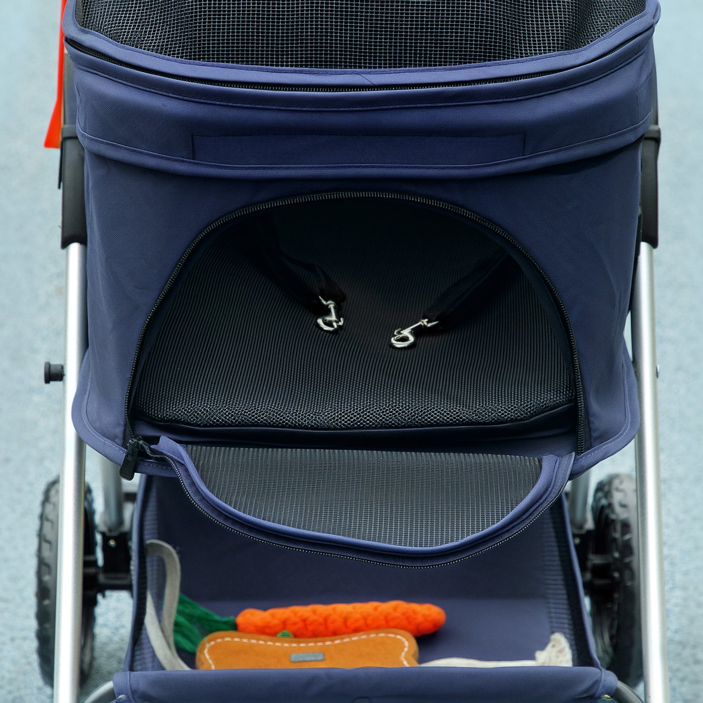 Pawhut Carrito Para Perros Plegable 3 En 1 Con Cesta De Almacenaje 76x50x102 Cm_4