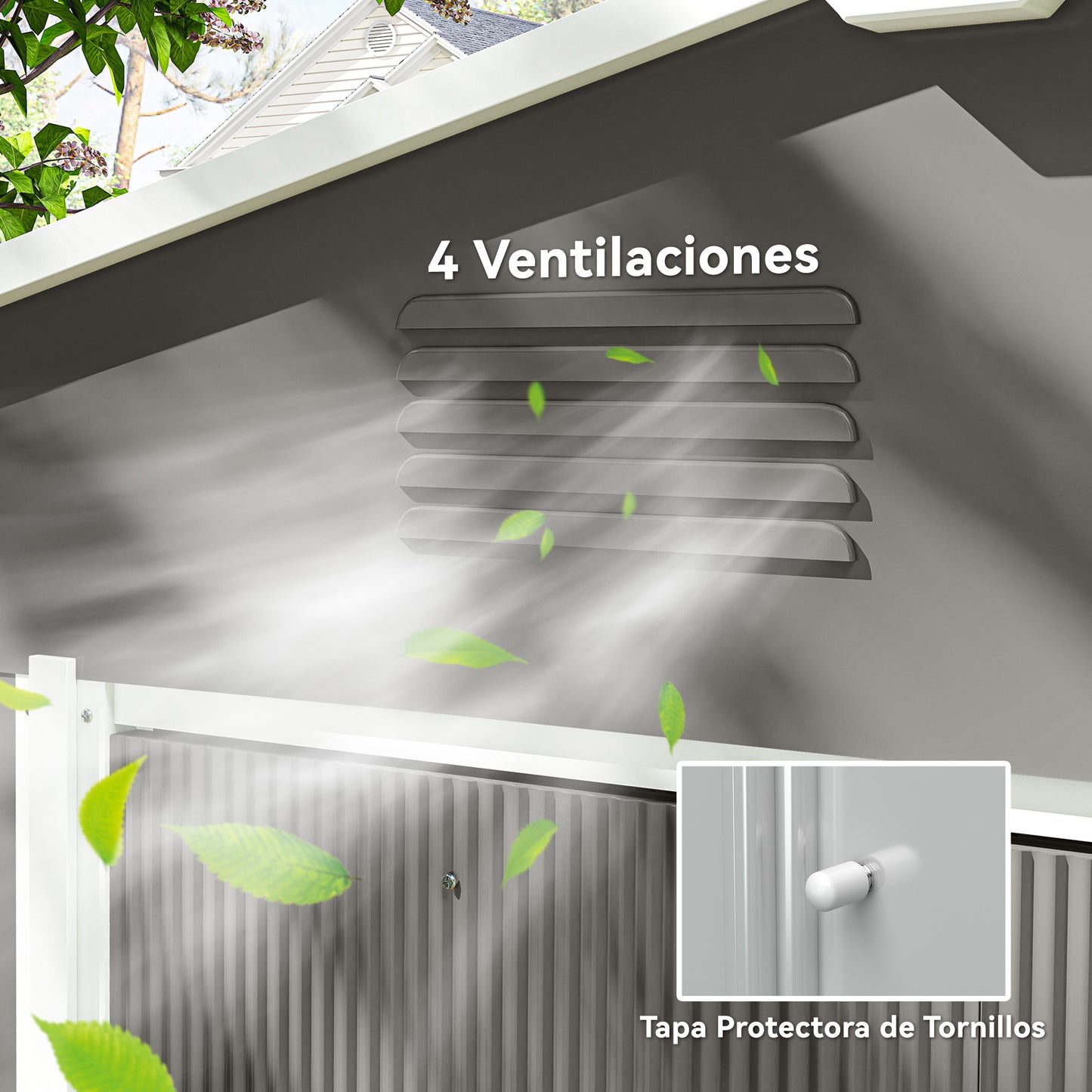 Outsunny Caseta De Jardín Exterior 3,6 M² 236x174x190 Cm Con Puertas Correderas_5