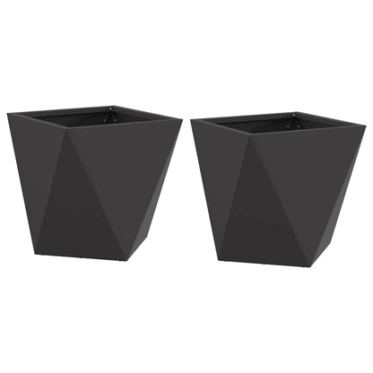 Jardinera 2 Uds. Negro 30 X 30 X 30 Cm Acero_0