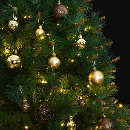 Vidaxl Árbol De Navidad Artificial Con Bisagras 300 Led Y Bolas 180 Cm_1