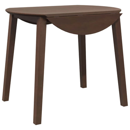 Mesa De Comedor De Madera Maciza De Caucho Marrón_0
