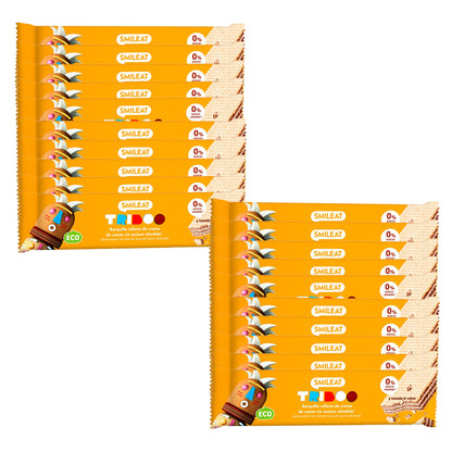 Pack 20x Barrinhas de wafer recheadas 30 g ECO Smileat