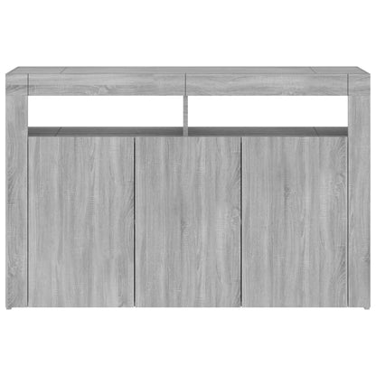 Aparador Con Luces Led Gris Sonoma 115,5x30x75 Cm / Vetonek_4