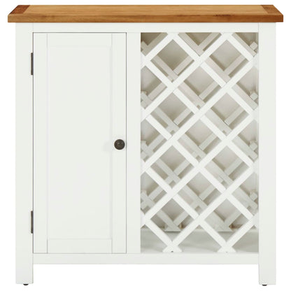 Mueble Botellero De Madera Maciza De Roble 80x32x80 Cm_2