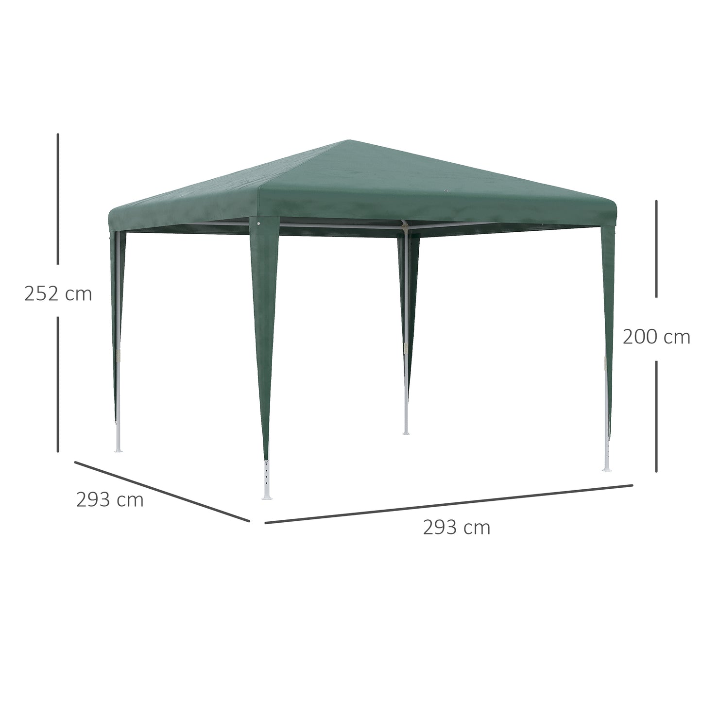 Outsunny Carpa Desmontable 3x3 M Con 4 Orificios De Drenaje Y Marco De Acero_2