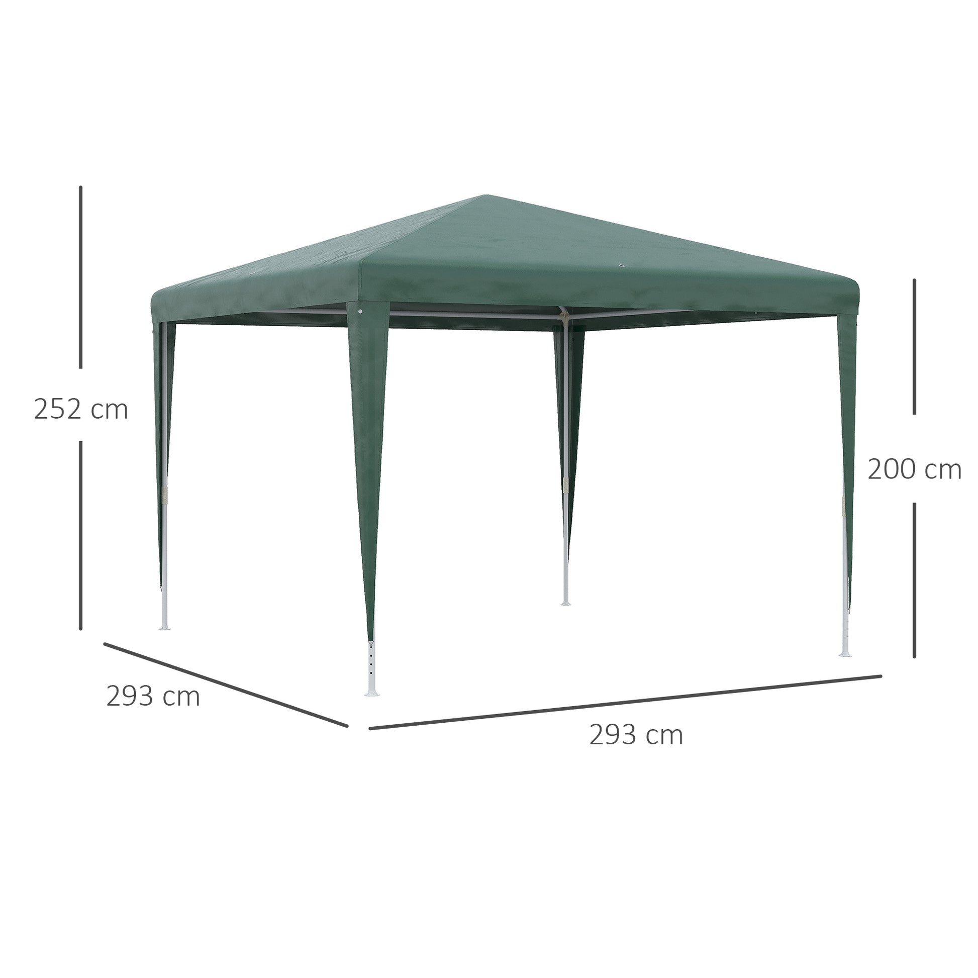 Outsunny Carpa Desmontable 3x3 M Con 4 Orificios De Drenaje Y Marco De Acero_2