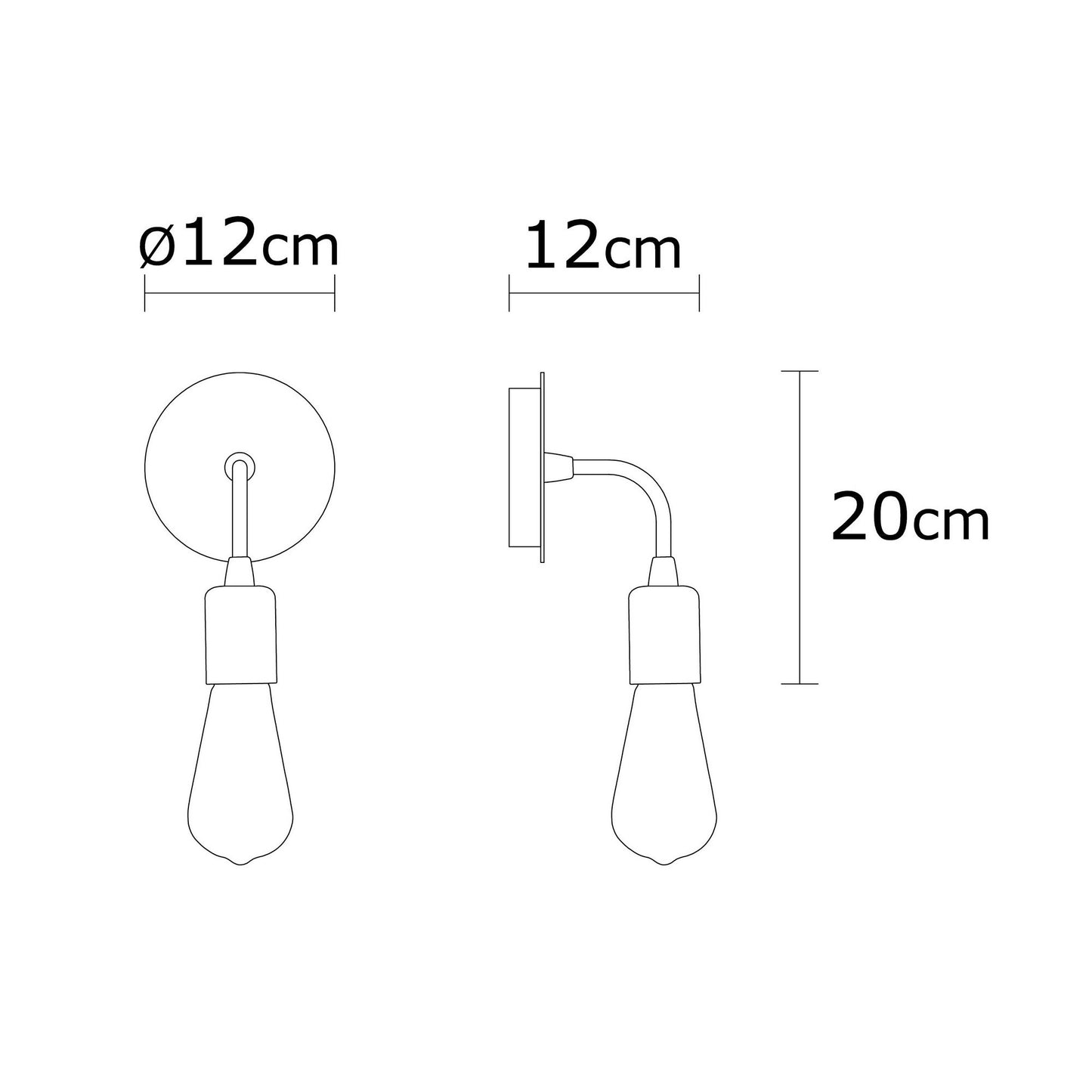 Aplique De Pared, Metal , Vintage, 12x12x20, Casquillo E 27 Max 40 W