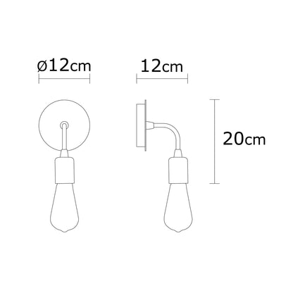 Aplique De Pared, Metal , Vintage, 12x12x20, Casquillo E 27 Max 40 W