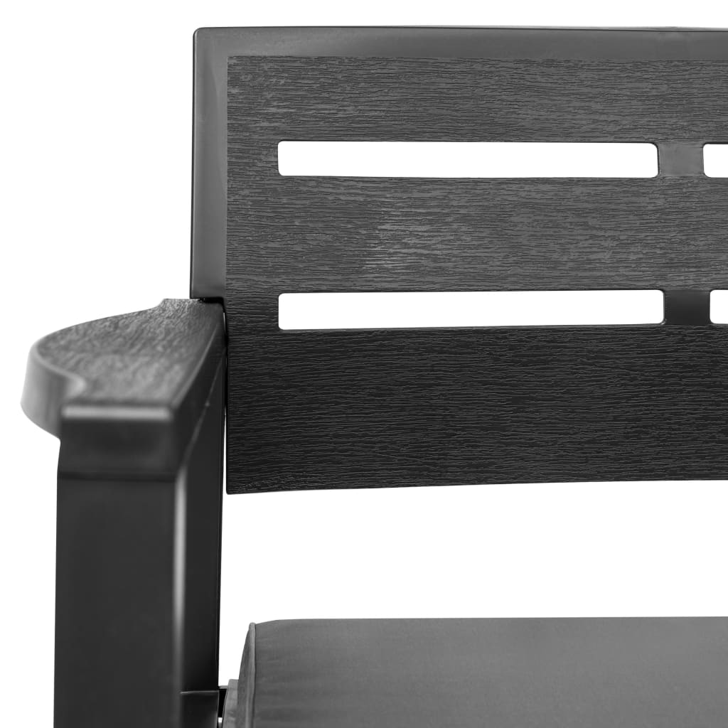 Vidaxl Juego De Muebles De Jardín 4 Piezas Plástico Gris Antracita_4