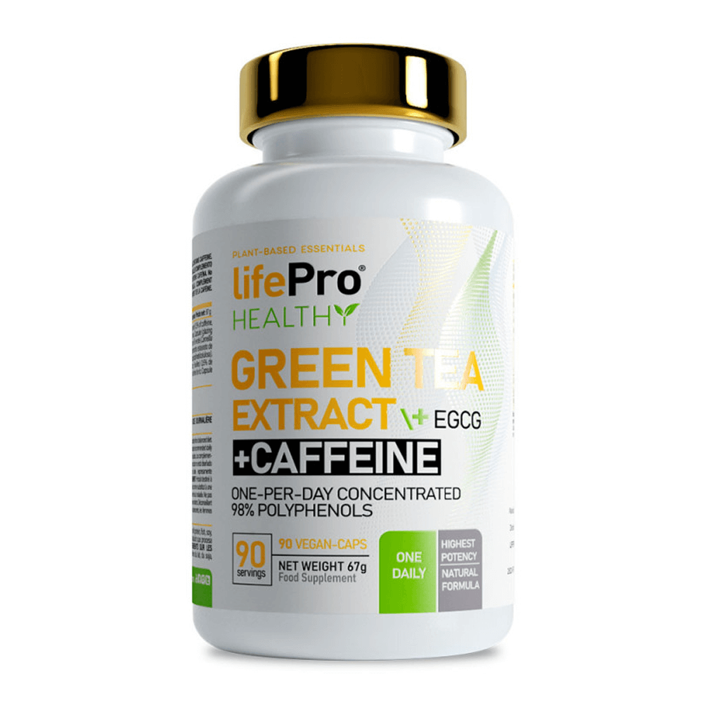 Green Tea Extract + Egcg + Caffeine - 90 Cápsulas Veganas - Quemadores - Lifepro_0