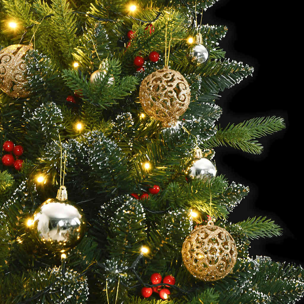 Vidaxl Árbol De Navidad Artificial Con Bisagras 300 Led Y Bolas 210 Cm_1