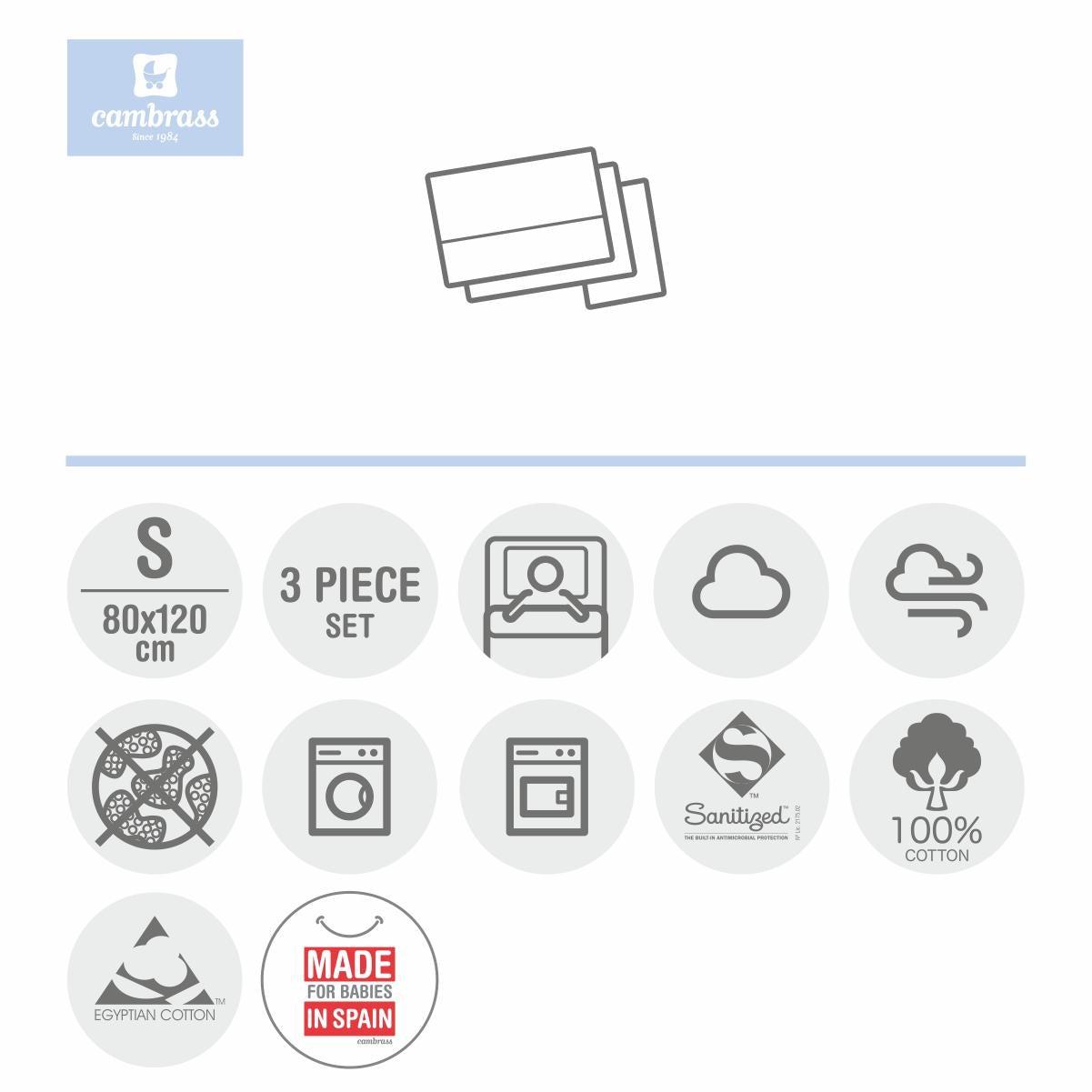 Lençol para alcofa de 3 peças Star/Astra, designs Star Celeste