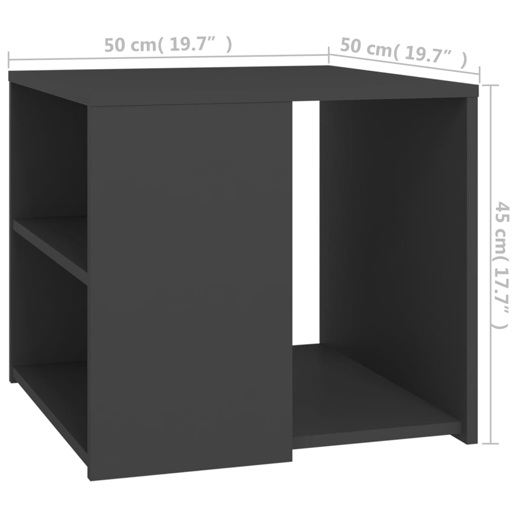 Mesa Auxiliar Madera Contrachapada Gris 50x50x45 Cm_4