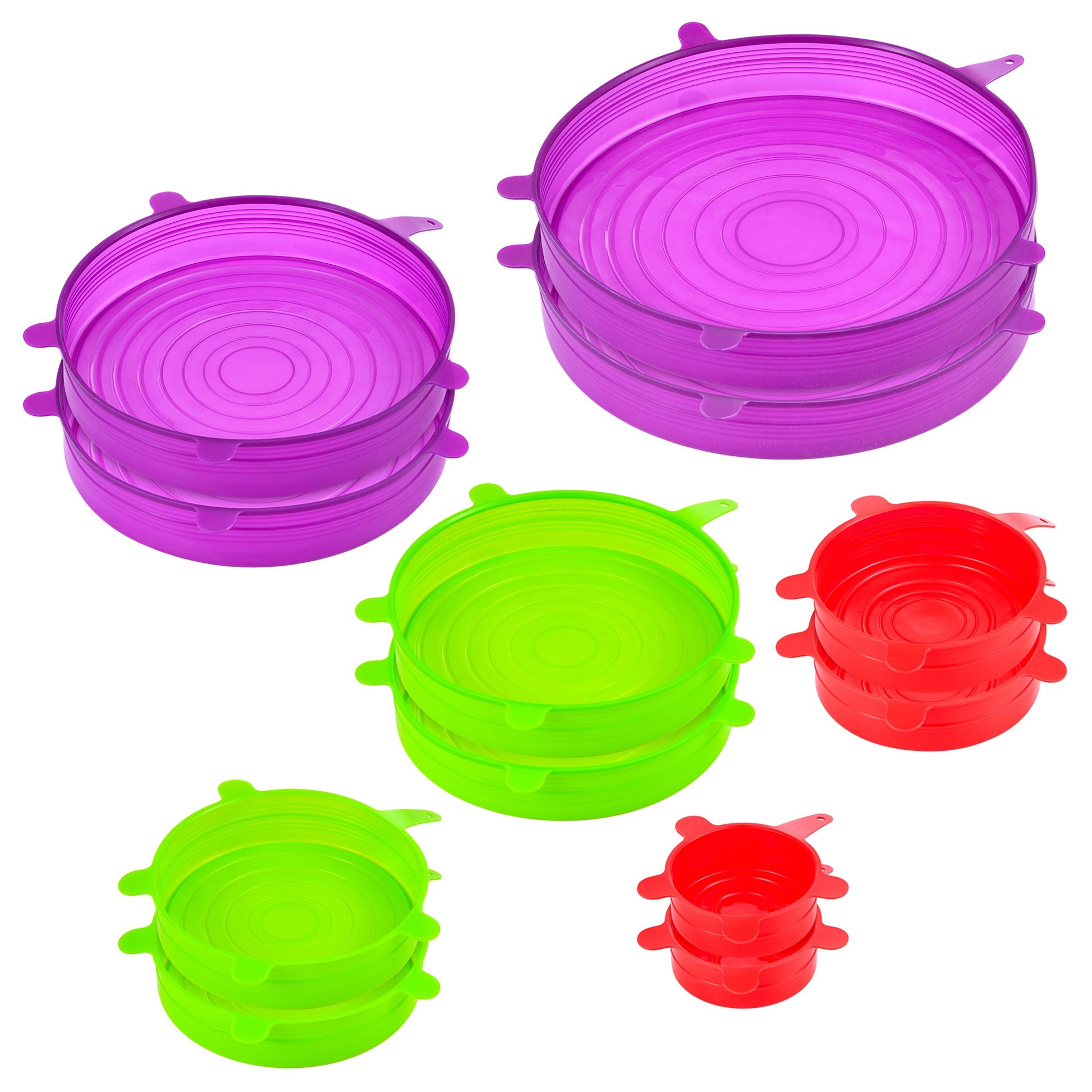 Pack 6 Fiambreras Con Sus Respectivas Tapas Mas 12 Tapas De Silicona En Varios Colores_3