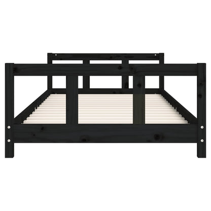 Vidaxl Estructura De Cama Para Niños Madera De Pino Negro 90x200 Cm_3