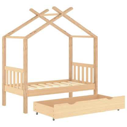 Vidaxl Estructura De Cama Infantil Con Cajón Madera De Pino 70x140 Cm_4