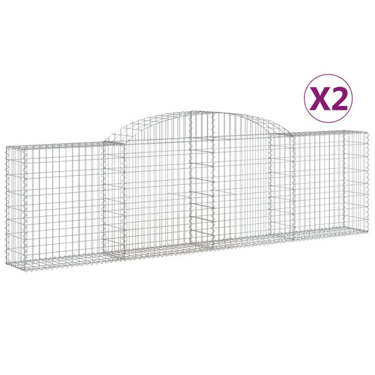 Cestas De Gaviones 2 Uds Forma De Arco Hierro 300x30x80/100 Cm_0