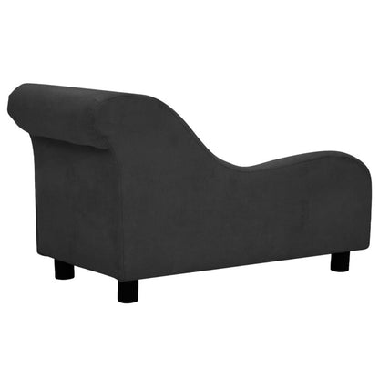 Vidaxl Sofá Para Perros Con Almohada Negro Felpa 83x44x44 Cm_5