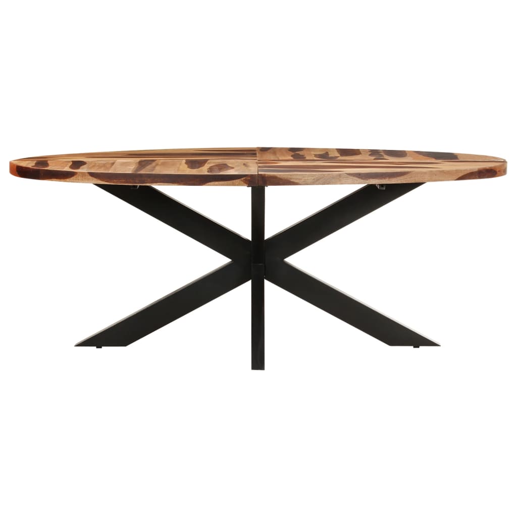 Mesa De Comedor Ovalada Madera De Acacia 200x100x75 Cm_0