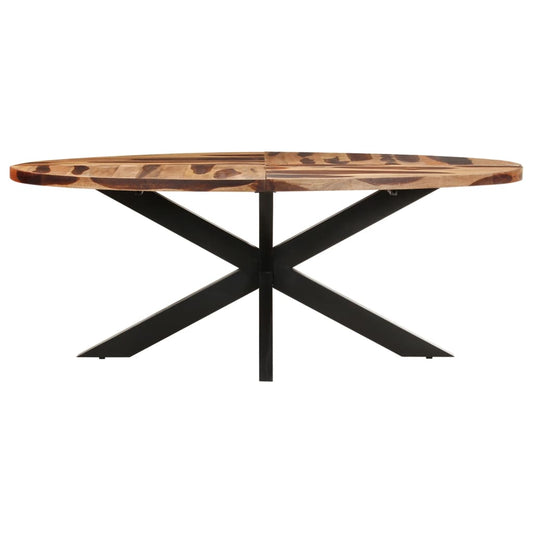 Mesa De Comedor Ovalada Madera De Acacia 200x100x75 Cm_0