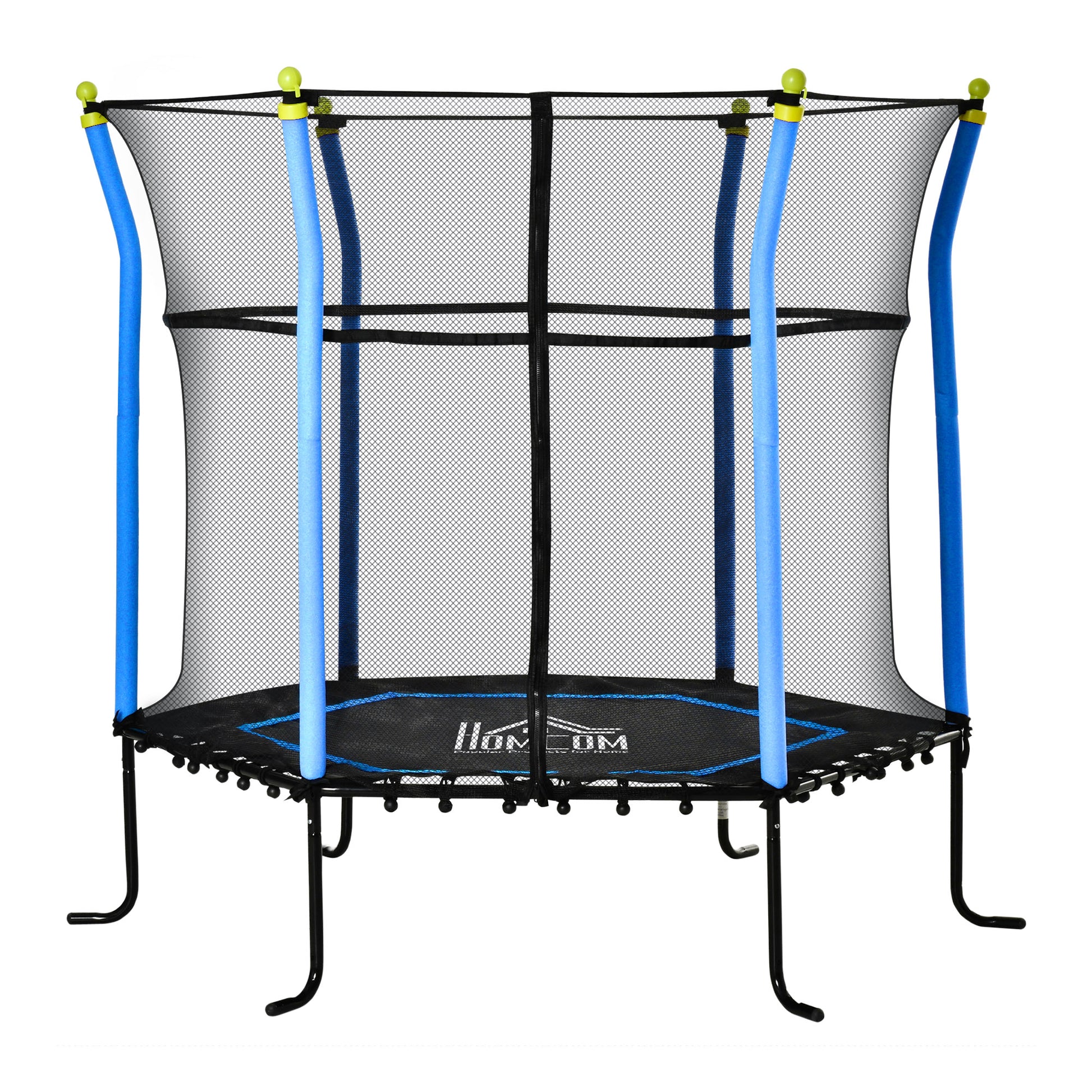 Homcom Trampolín Infantil Con Red De Seguridad Ø163,5x163,5 Cm Azul_0