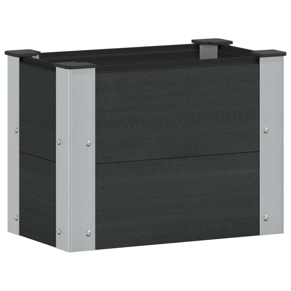 Arriate Elevado Negro 50 X 30 X 36 Cm Wpc Y Aluminio_0