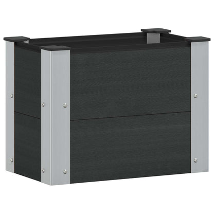 Arriate Elevado Negro 50 X 30 X 36 Cm Wpc Y Aluminio_0