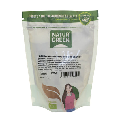 Cacau Biológico Sem Gordura Naturgreen 225 g