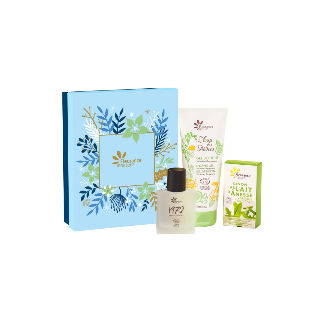 Cofre Hombre : Gel Ducha Verbena 200ml + Perfume Hombre 50ml + Jabón Leche Burra Verbena 100g_1