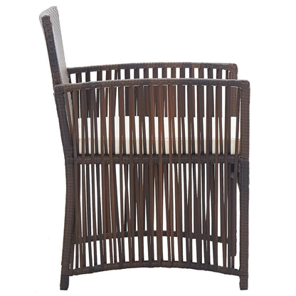 Vidaxl Sillones De Jardín Con Cojines 2 Uds Ratán Sintético Marrón_3