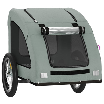Remolque De Bicicleta Mascotas Hierro Tela Oxford Gris_4