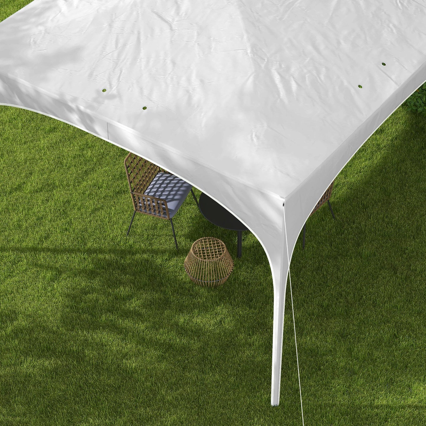 Outsunny Carpa Plegable 3x3 M Altura Ajustable Con Bolsa De Transporte Blanco_3