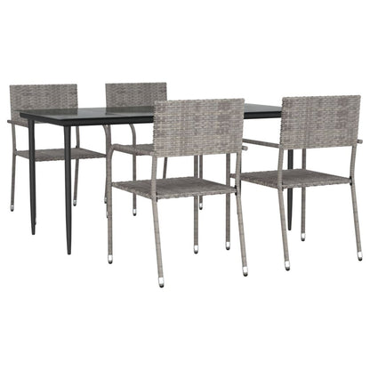 Vidaxl Juego De Comedor Para Jardín 5 Piezas Ratán Sintético Gris_0