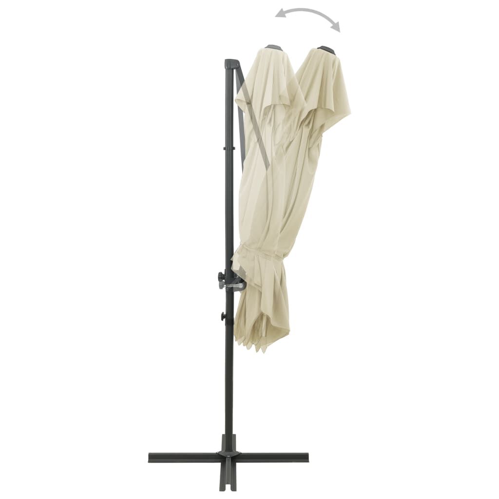 Vidaxl Sombrilla Jardín Voladiza Con Cubierta Doble Arena 250x250 Cm_4