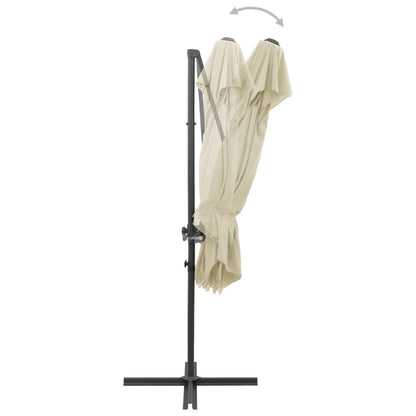 Vidaxl Sombrilla Jardín Voladiza Con Cubierta Doble Arena 250x250 Cm_4