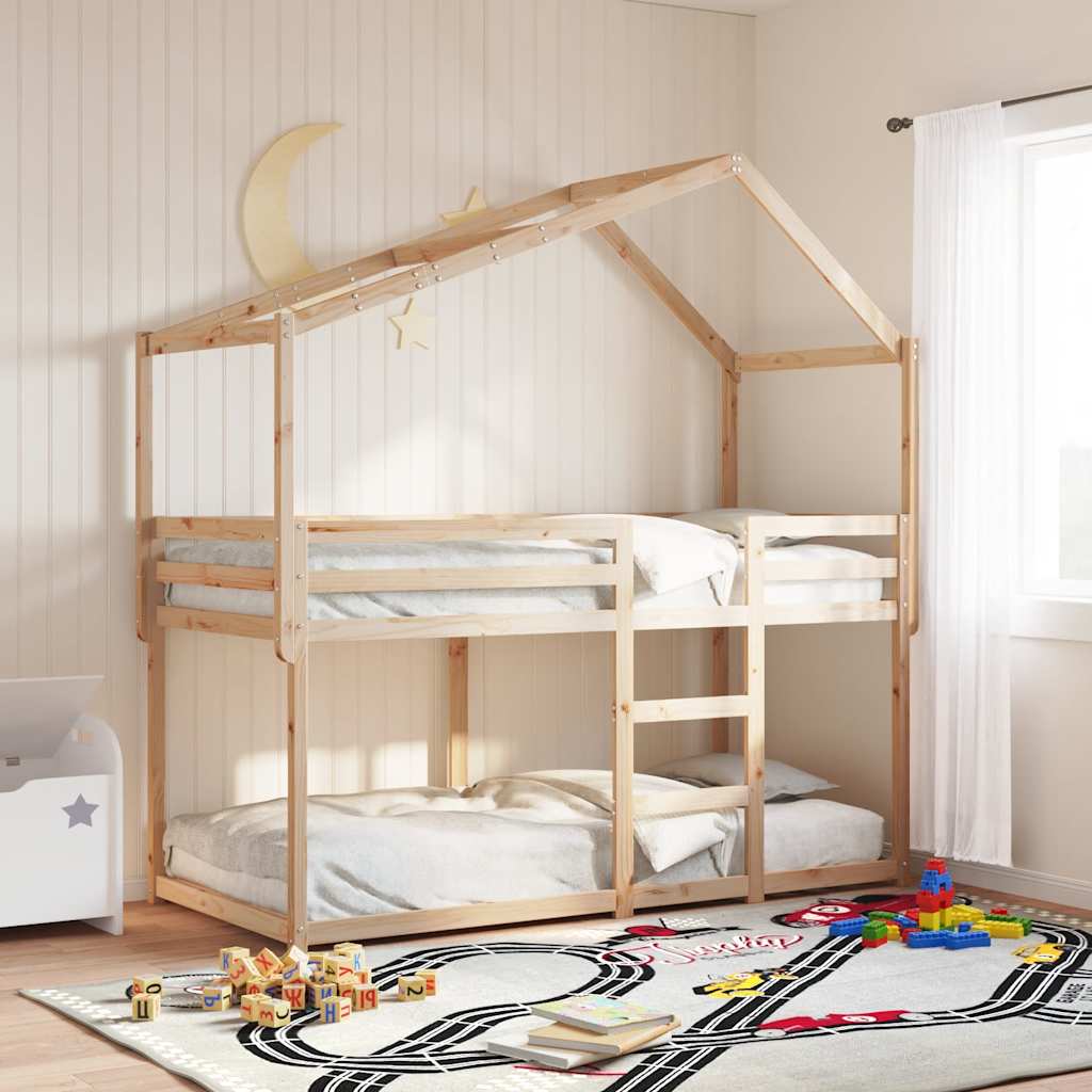 Techo De Cama Infantil Madera Maciza Pino 203x80,5x142 Cm_1