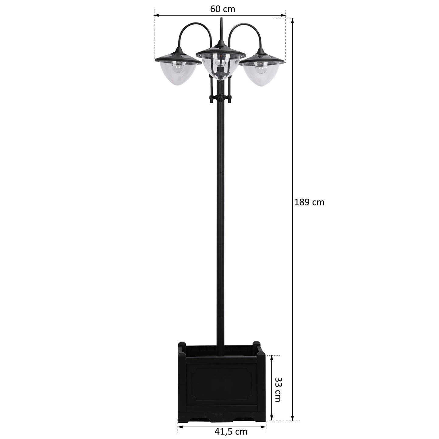 Outsunny Farol Solar De Jardín 189 Cm Con 18 Luces Led Blanca Fría 6000k Ip44_2