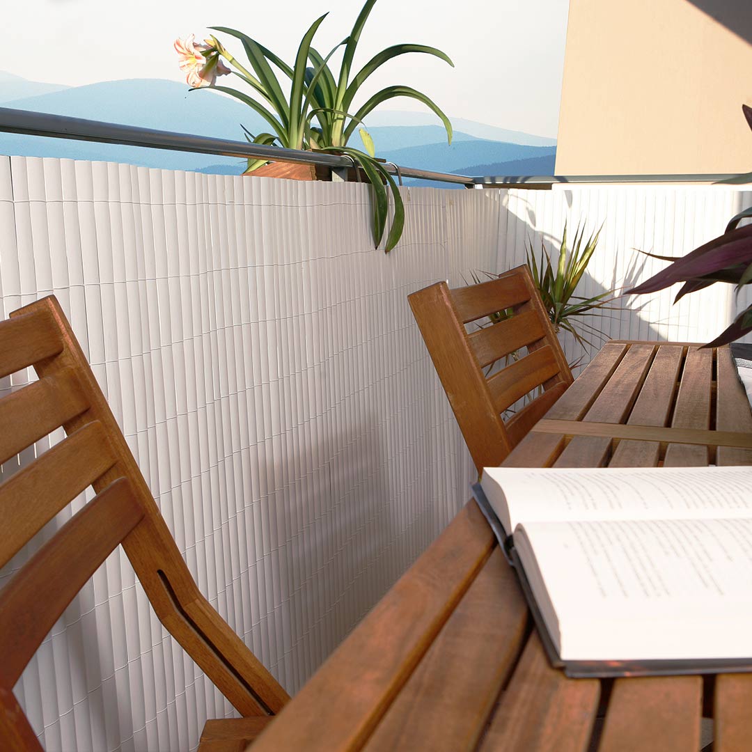 Cañizo Pvc Elegance Recycane 30mm Blanco - Cierre Decorativo 1,8x3 M / Multicolor_0