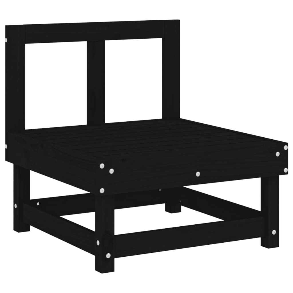 Vidaxl Juego De Muebles De Jardín 7 Piezas Madera Maciza De Pino Negro_3