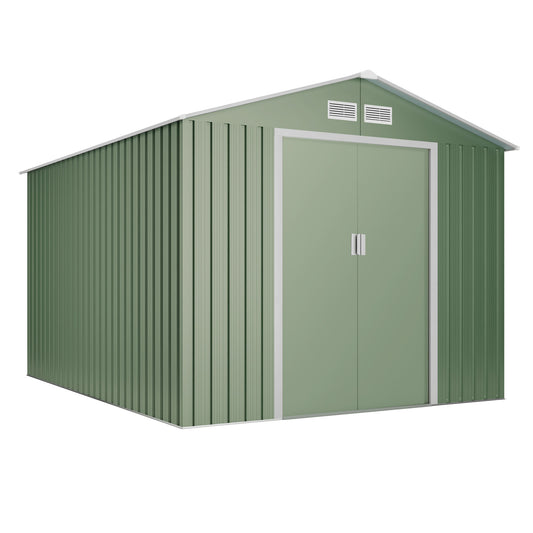 Caseta De Metal Wasabi Light Green L 7,86m2 - Garantía 10 Años - 301 X 261 X 198cm. Cobertizo Jardin_0